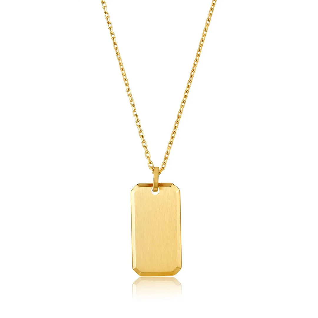 Adornia Dog Tag Necklace 24" gold