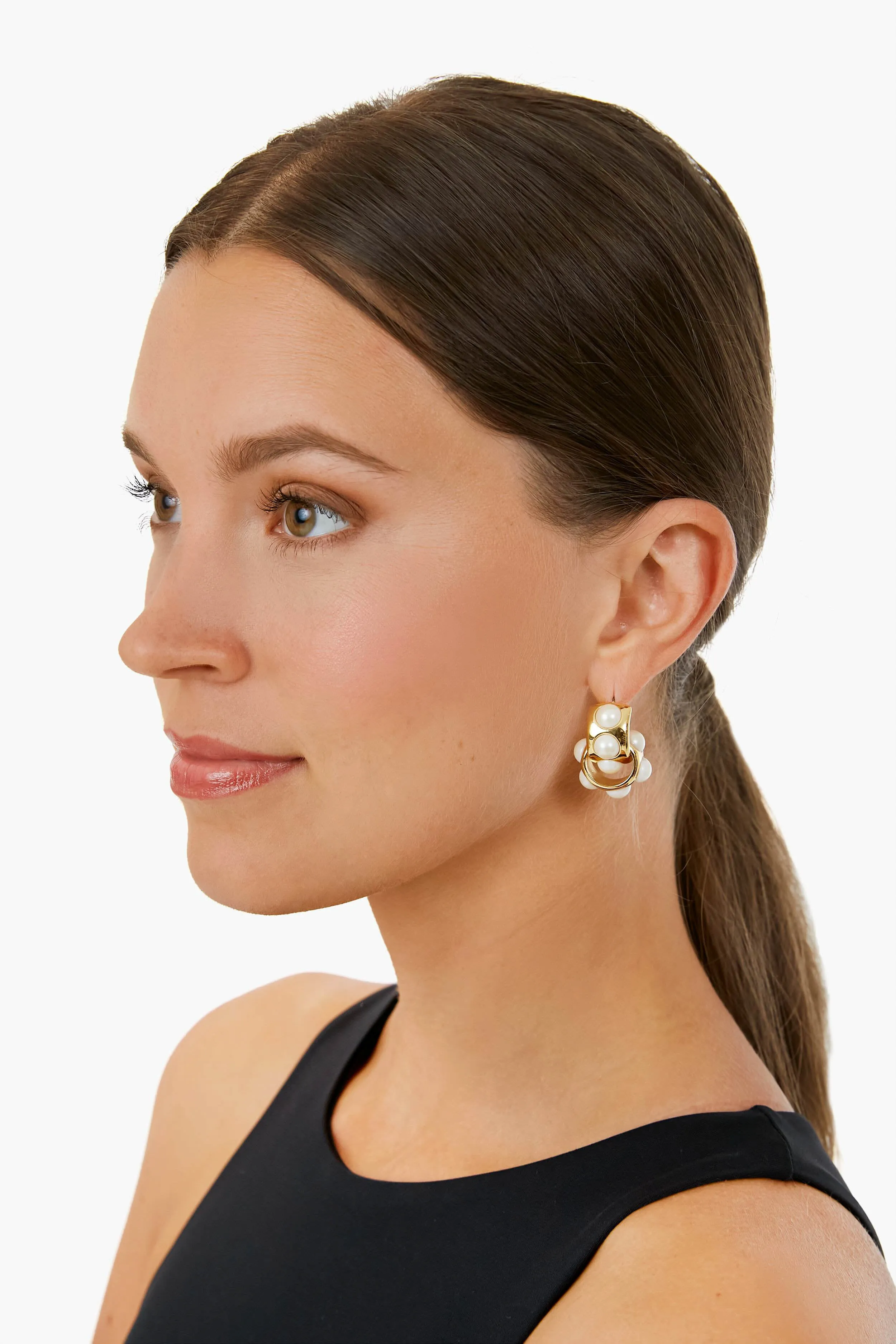Ari Pearl Hoop Earrings