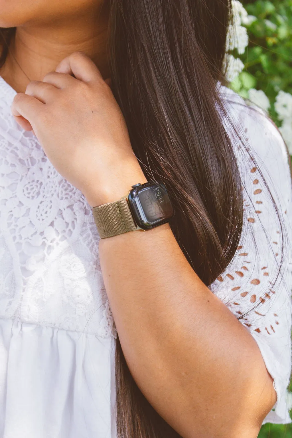 Army Green Adjustable Elastic Watch Band Andi