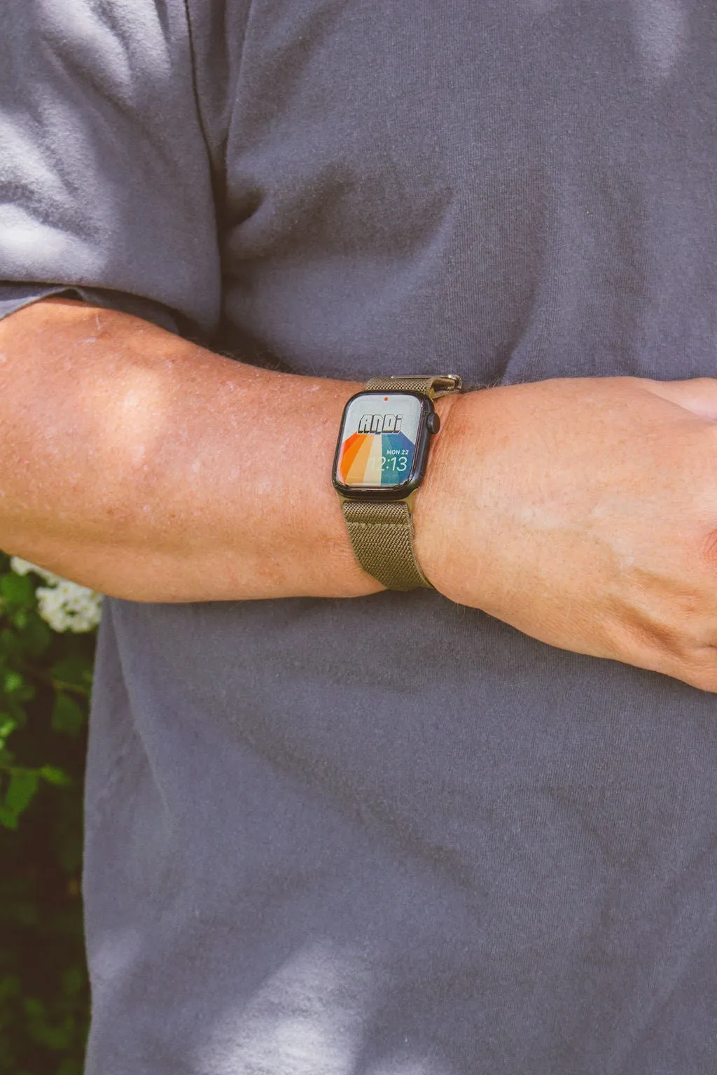 Army Green Adjustable Elastic Watch Band Andi