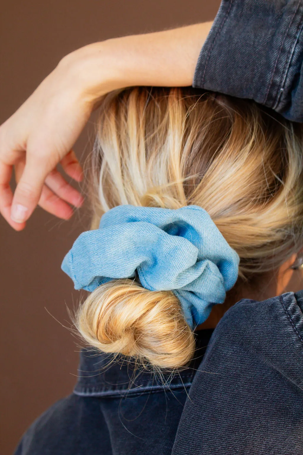 Baby Blue Jean Oversized Scrunchie Andi
