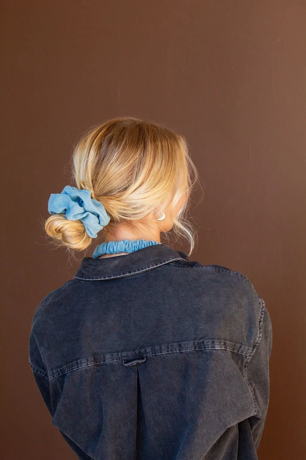 Baby Blue Jean Oversized Scrunchie Andi