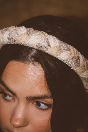 Beige Braided Headband Andi