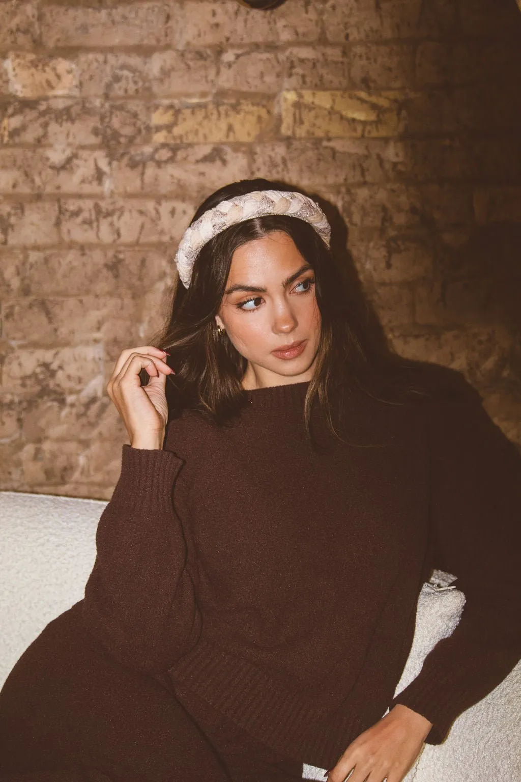 Beige Braided Headband Andi