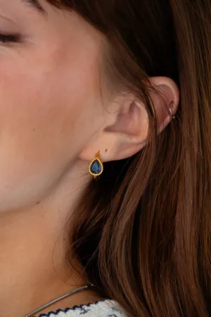 Bezel Gemstone Hoop Earrings Andi