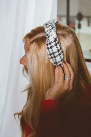 Black and White Plaid Headband Andi