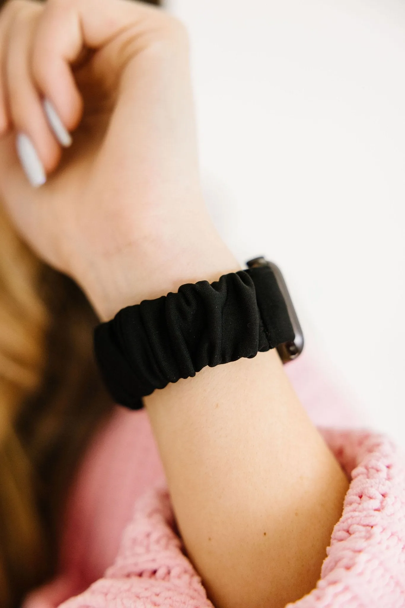 Black Athletic Scrunchie Band Compatible with Apple Watch Andi