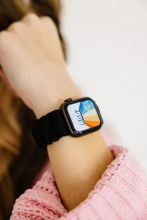 Black Athletic Scrunchie Band Compatible with Apple Watch Andi
