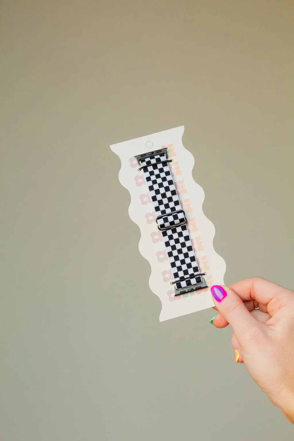 Black Checkerboard Adjustable Elastic Andi