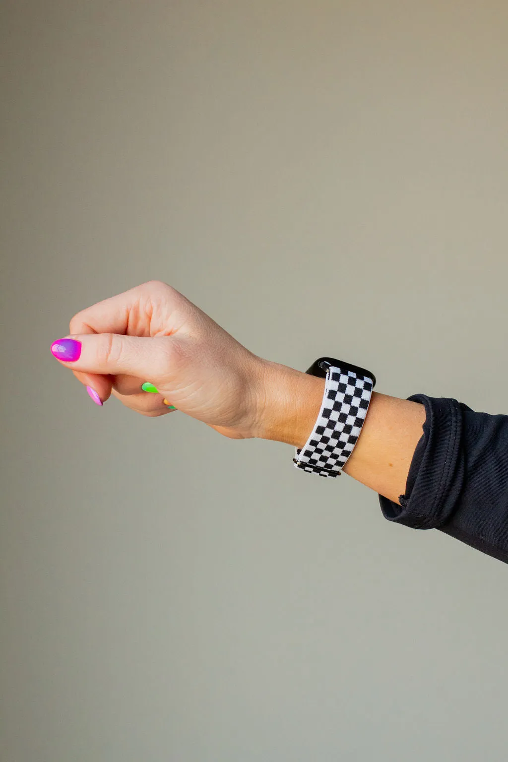 Black Checkerboard Adjustable Elastic Andi