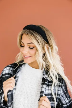 Black Cushioned Hard Headband Andi