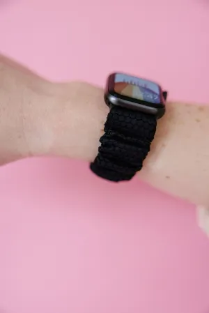 Black Hexagon Athletic Scrunchie Band Compatible with Apple Watch Andi