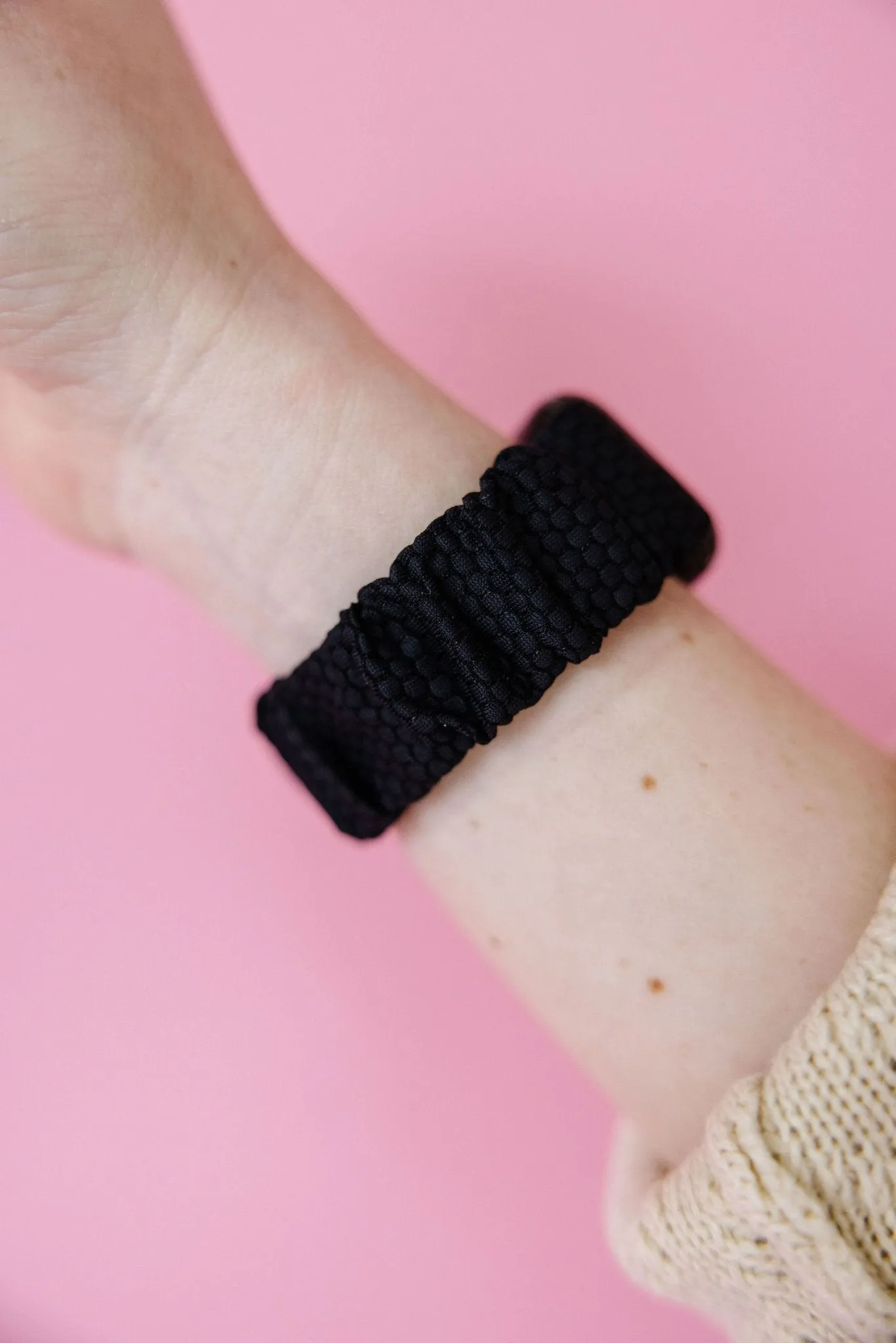 Black Hexagon Athletic Scrunchie Band Compatible with Apple Watch Andi