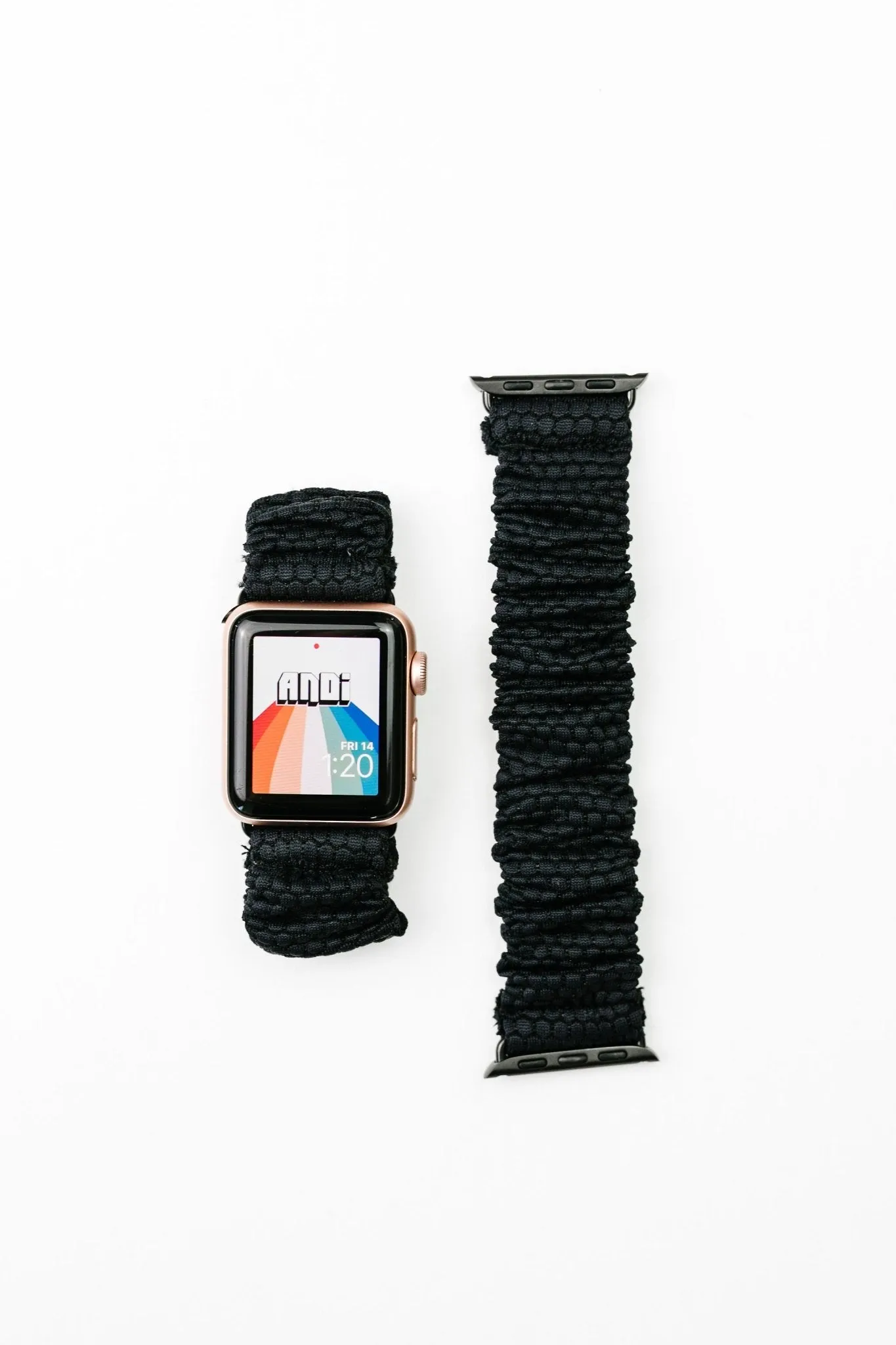 Black Hexagon Athletic Scrunchie Band Compatible with Apple Watch Andi