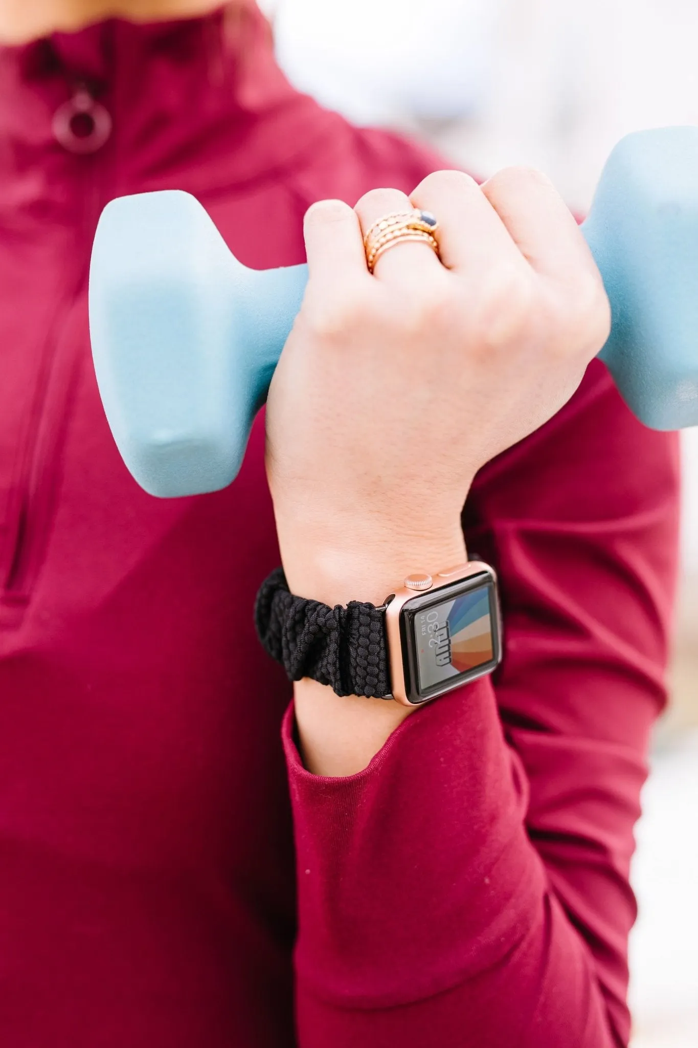 Black Hexagon Athletic Scrunchie Band Compatible with Apple Watch Andi