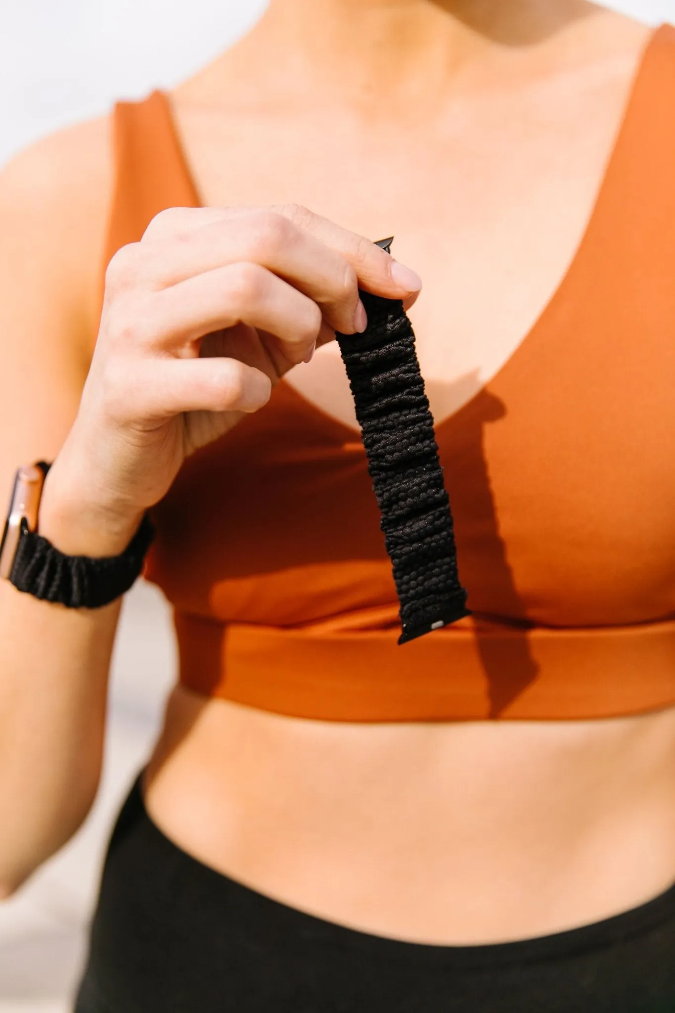 Black Hexagon Athletic Scrunchie Band Compatible with Apple Watch Andi