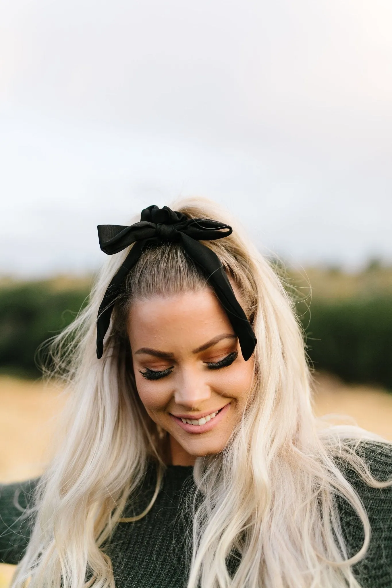 Black Long Bow Scrunchie Andi