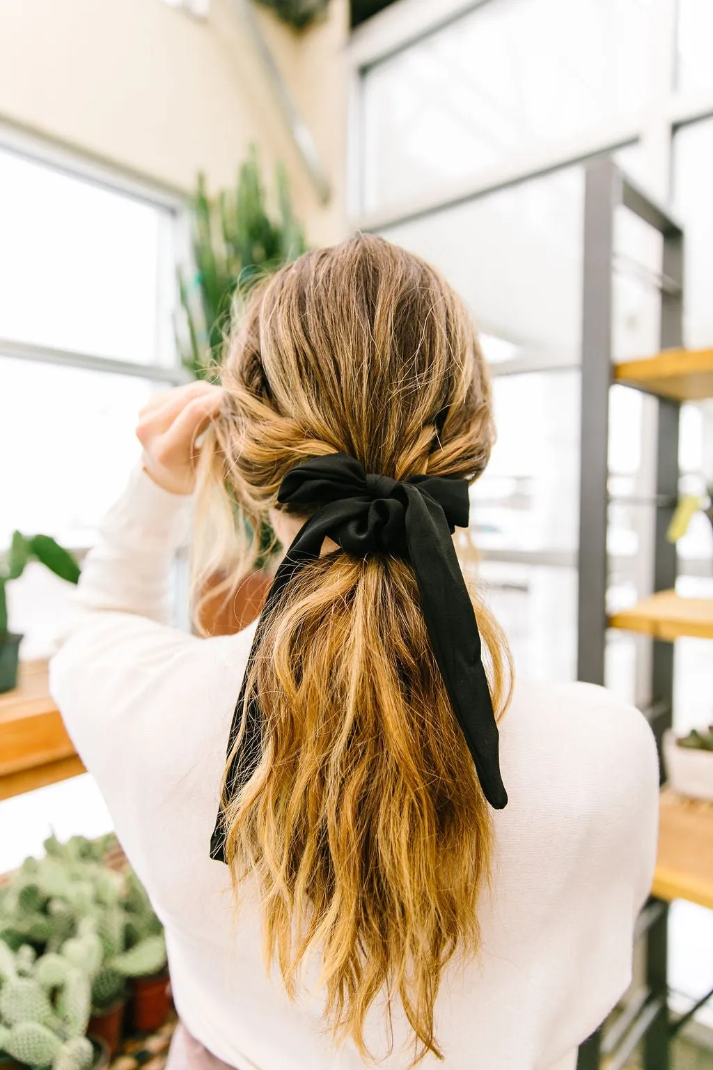 Black Long Bow Scrunchie Andi