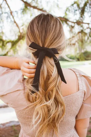 Black Long Bow Scrunchie Andi