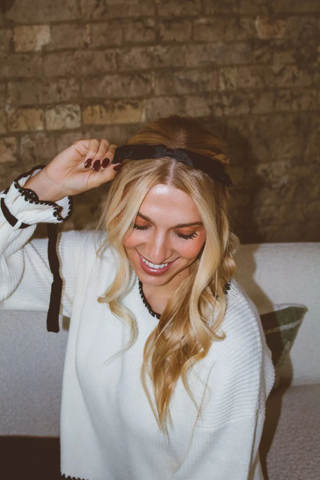 Black Ribbon Bow Headband Andi