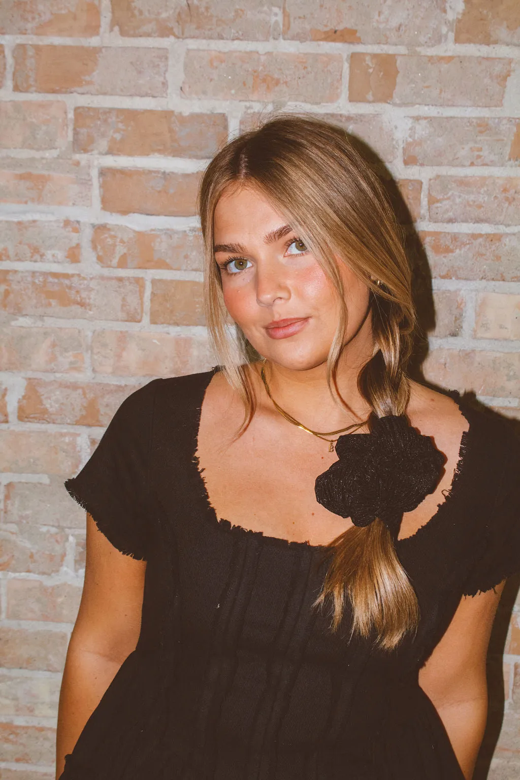 Black Ruffle Jumbo Scrunchie Andi