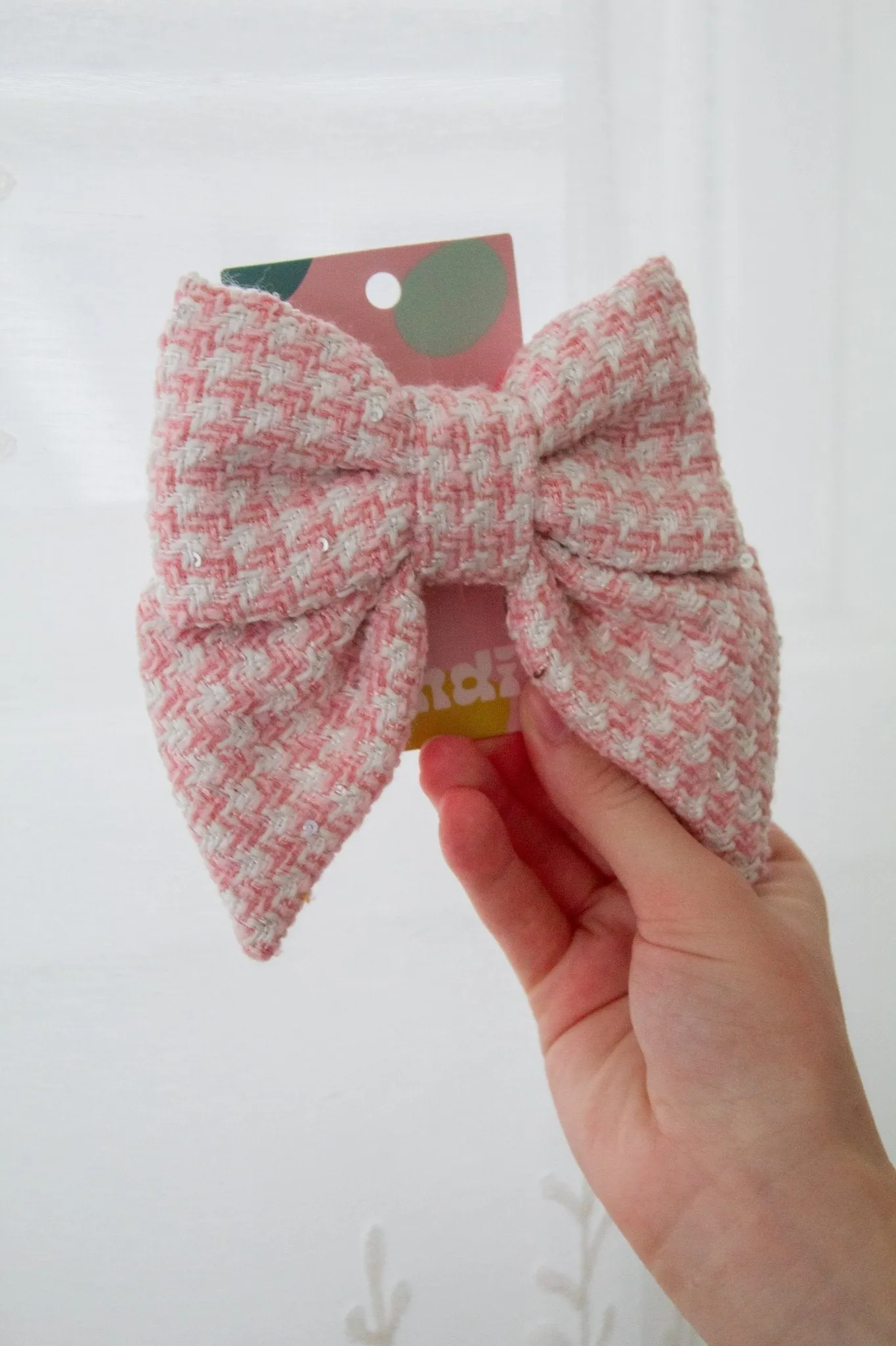 Blush Tweed Bow Andi
