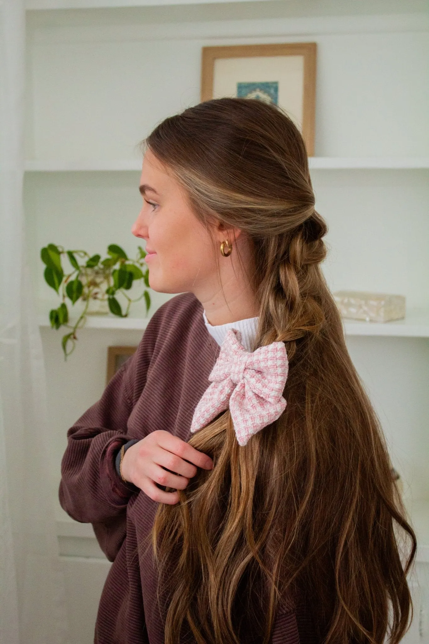 Blush Tweed Bow Andi