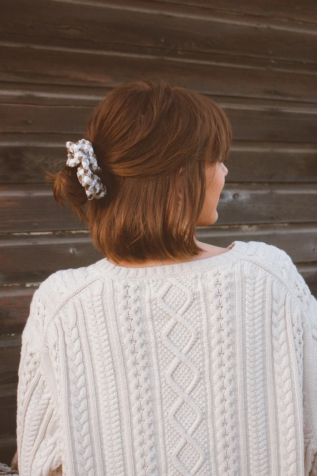 Brown Checkered Oversized Scrunchie Andi