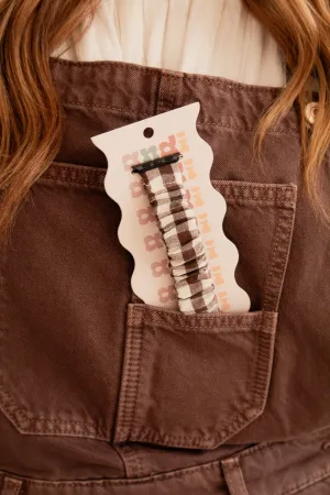 Brown Gingham Scrunchie Band Compatible with Apple Watch Andi