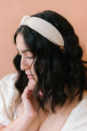 Champagne Pleated Hard Headband Andi