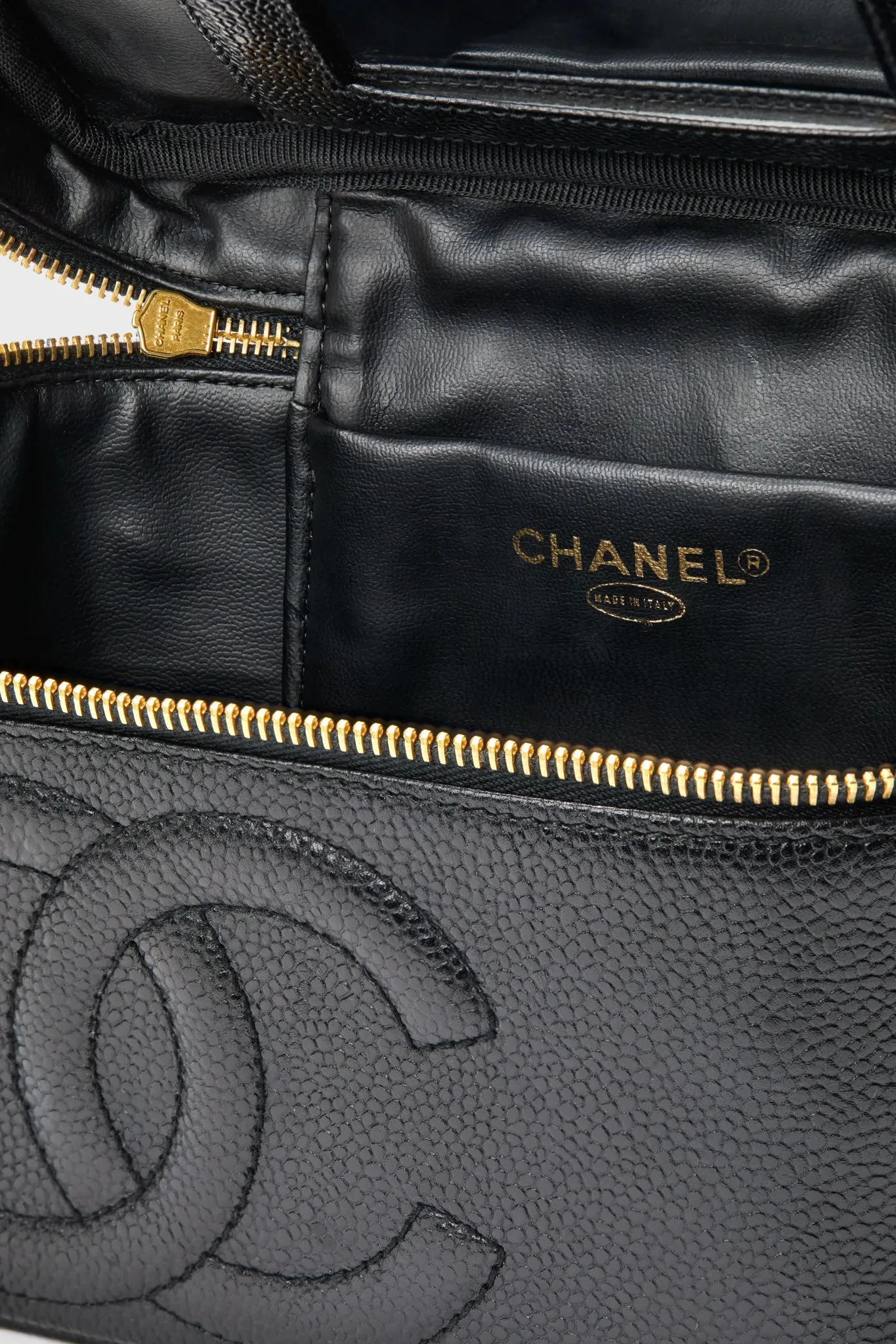 CHANEL Black Caviar Coco Mark Handbag