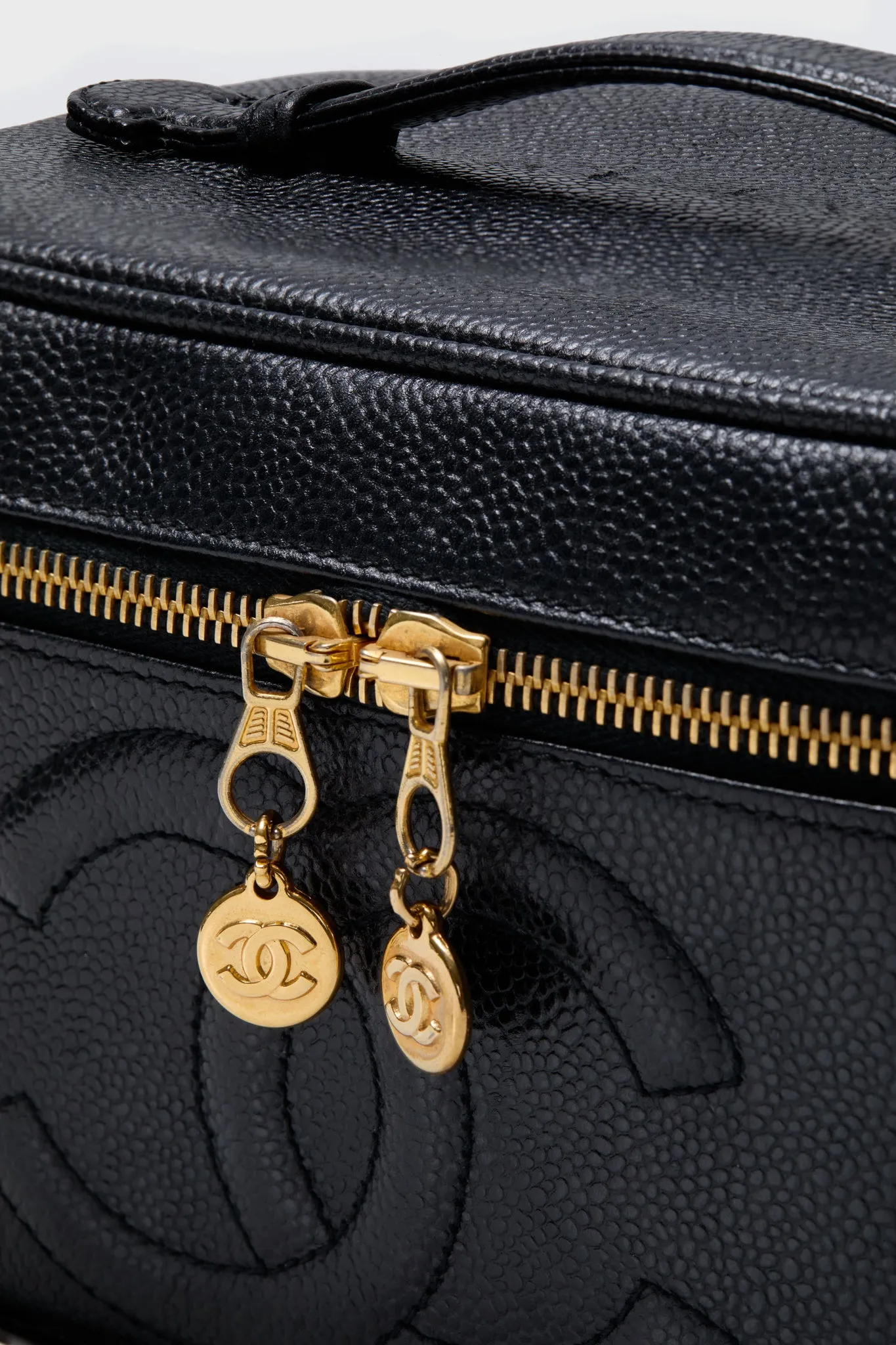CHANEL Black Caviar Coco Mark Handbag
