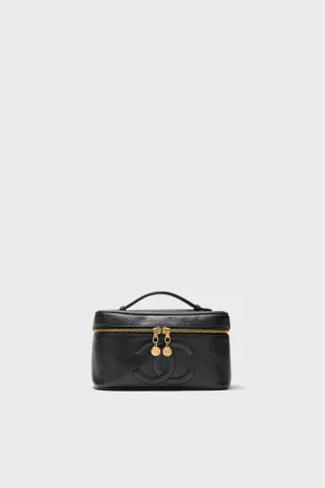 CHANEL Black Caviar Coco Mark Handbag