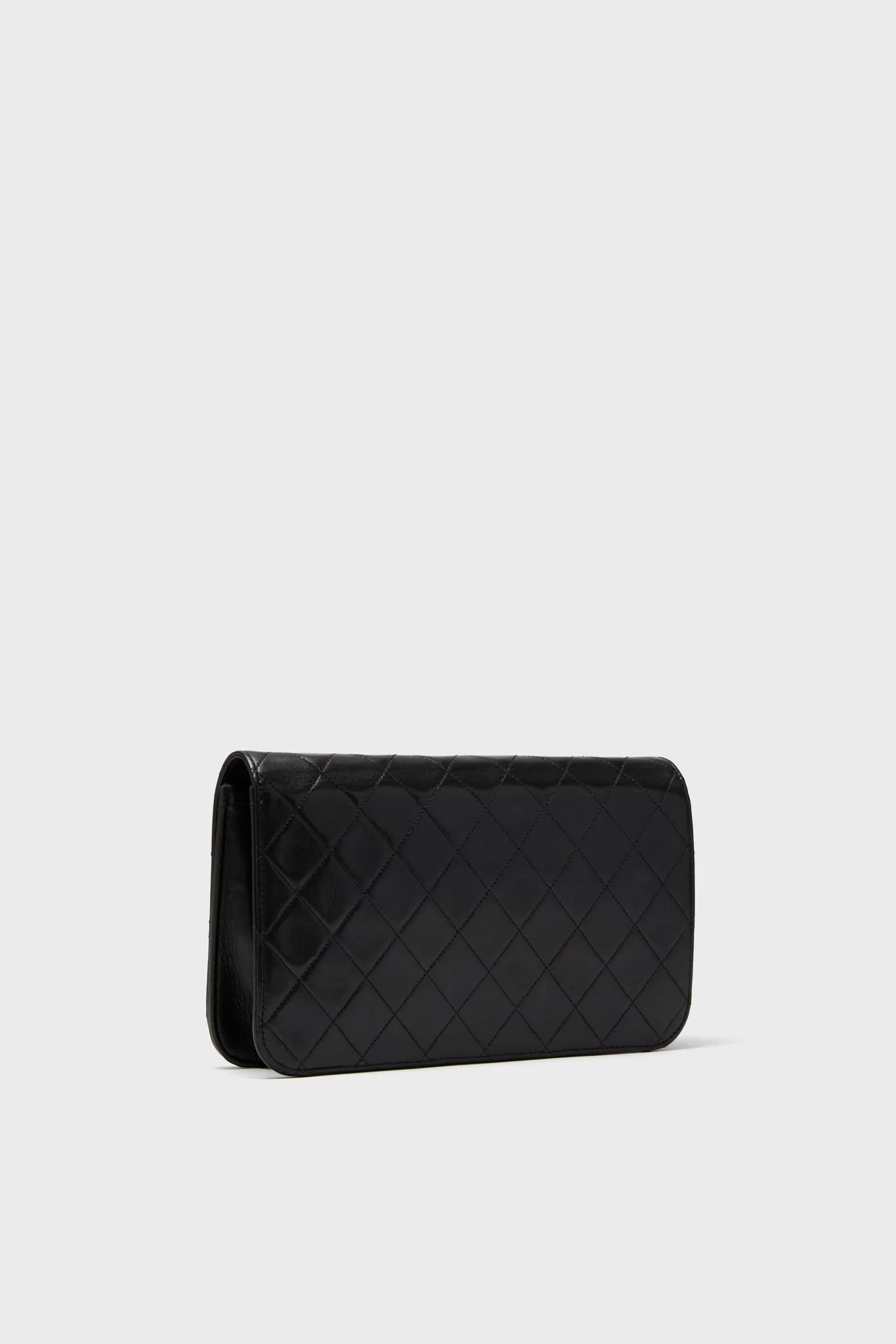 CHANEL Black Medium Vintage Quilted Lambskin Full Flap Bag