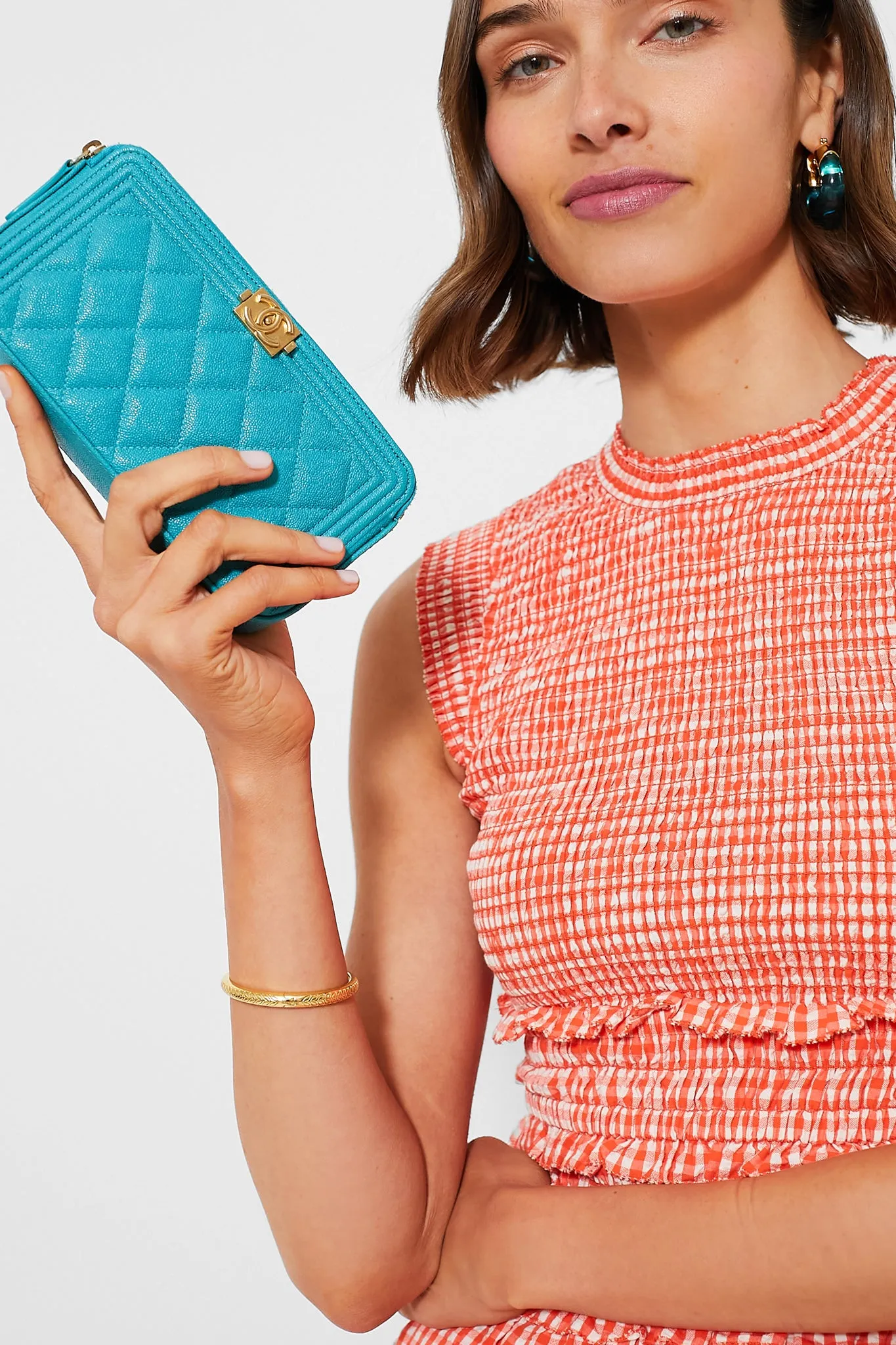 CHANEL Blue Caviar Boy Wallet On Chain
