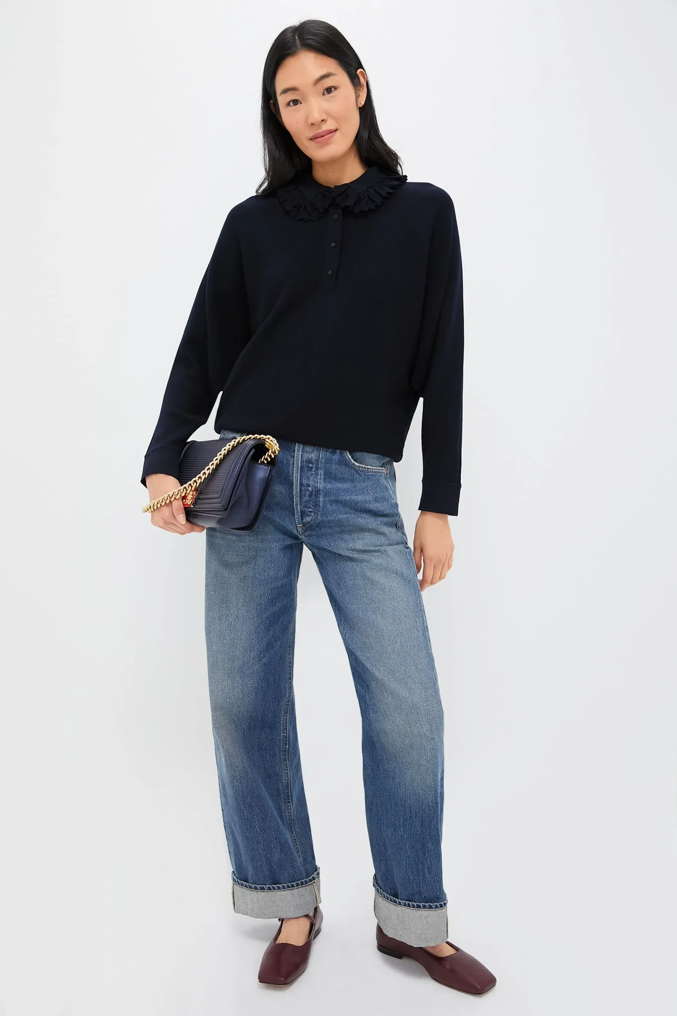 Chanel Boy Embossed Bicolor Shoulder Bag