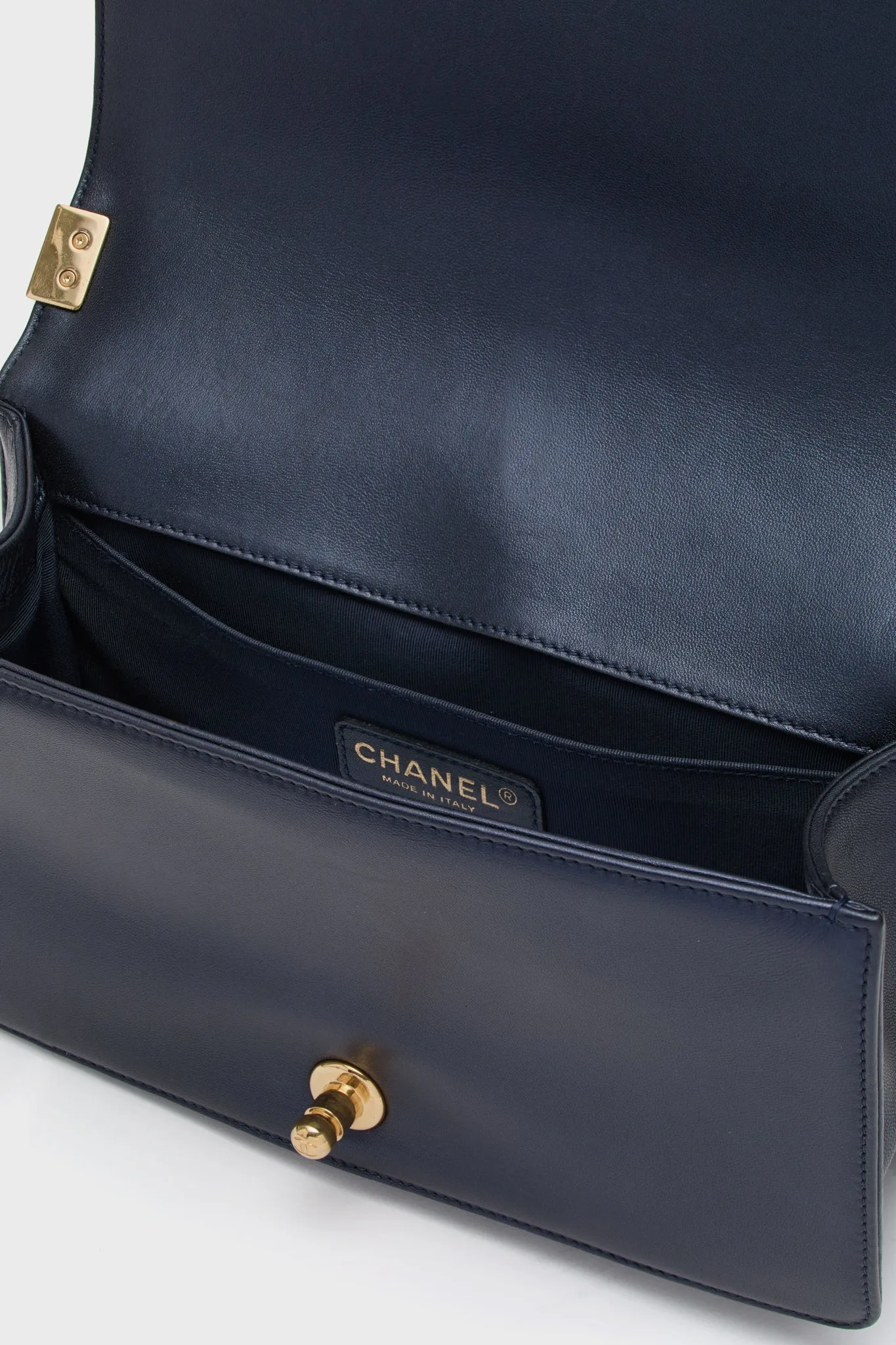 Chanel Boy Embossed Bicolor Shoulder Bag