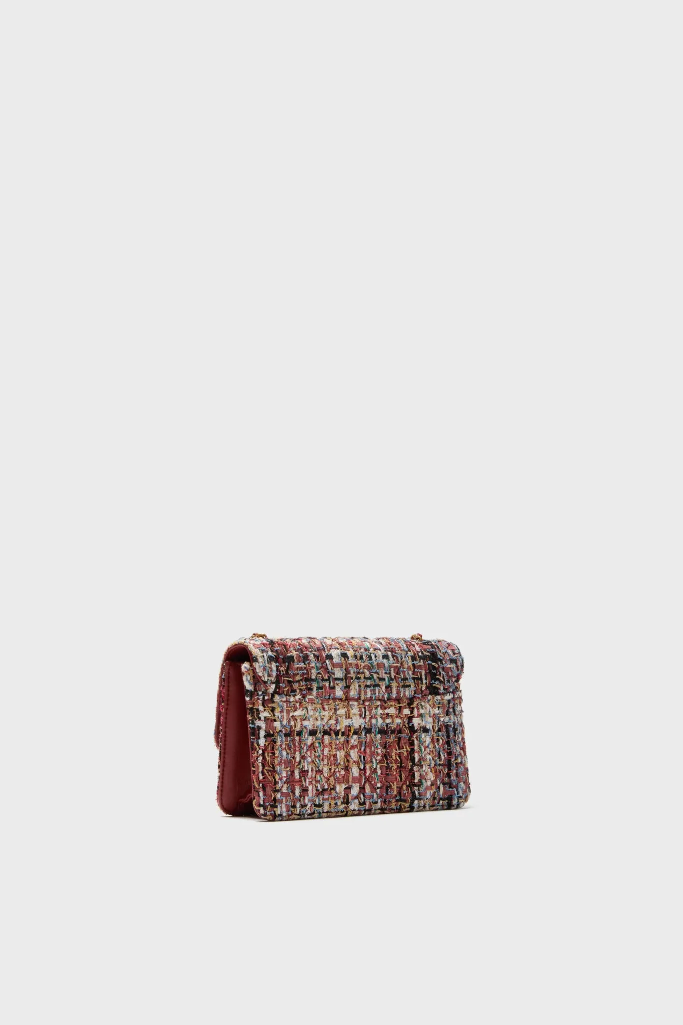 CHANEL Red Tweed Beauty Lock Flap Bag