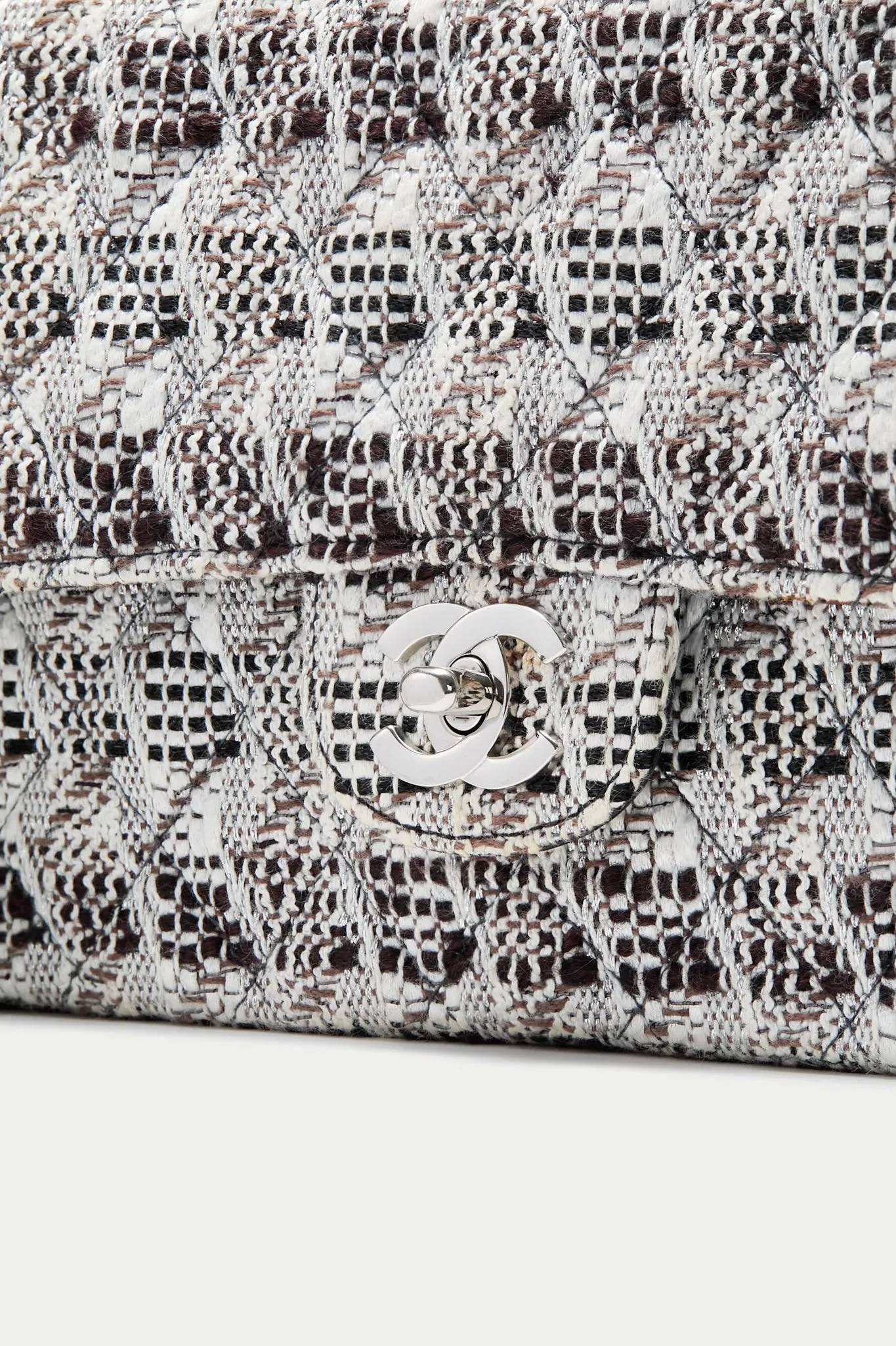 CHANEL Tweed Matelasse Shoulder Bag