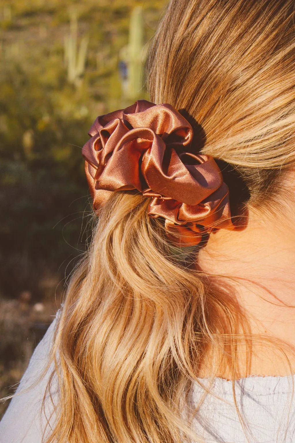 Clay Satin Jumbo Scrunchie Andi