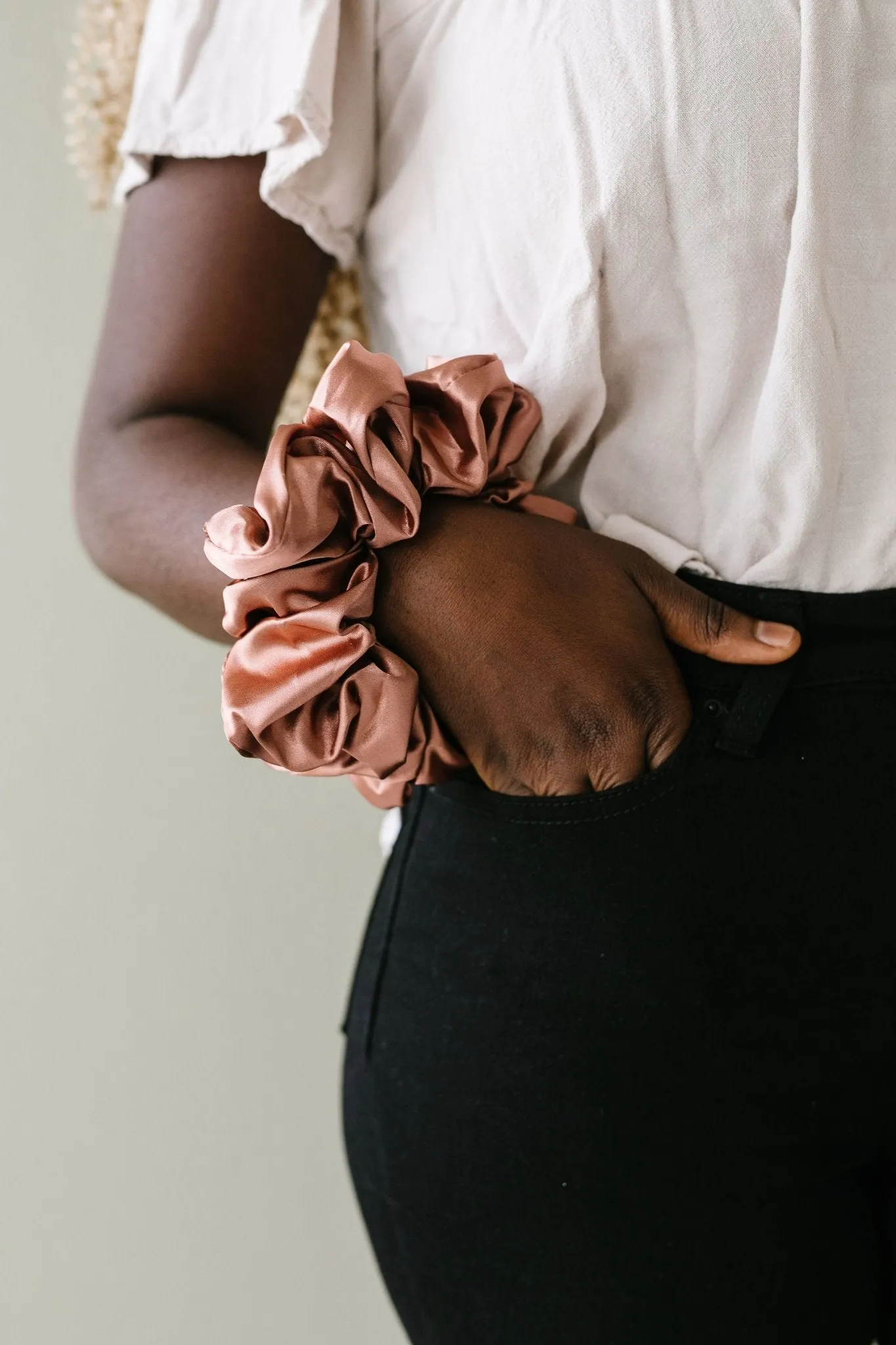 Clay Satin Jumbo Scrunchie Andi