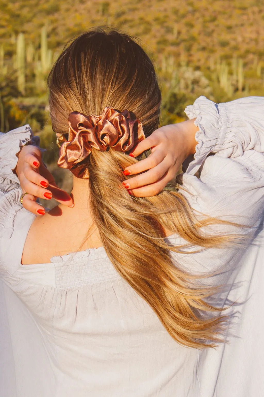 Clay Satin Jumbo Scrunchie Andi