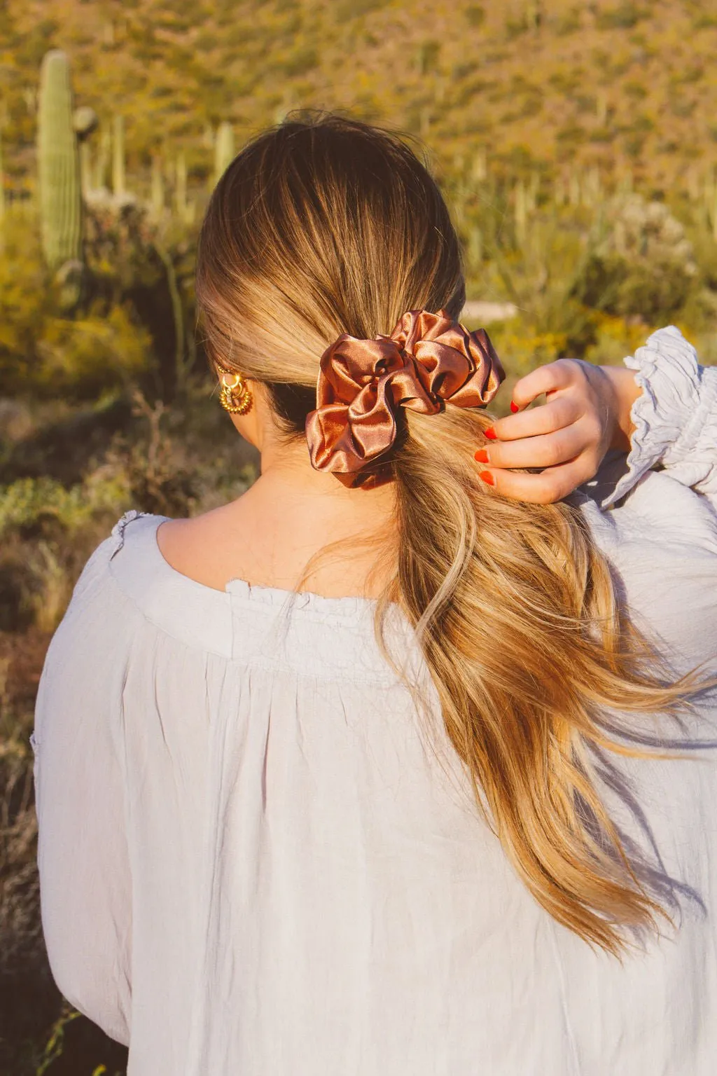 Clay Satin Jumbo Scrunchie Andi