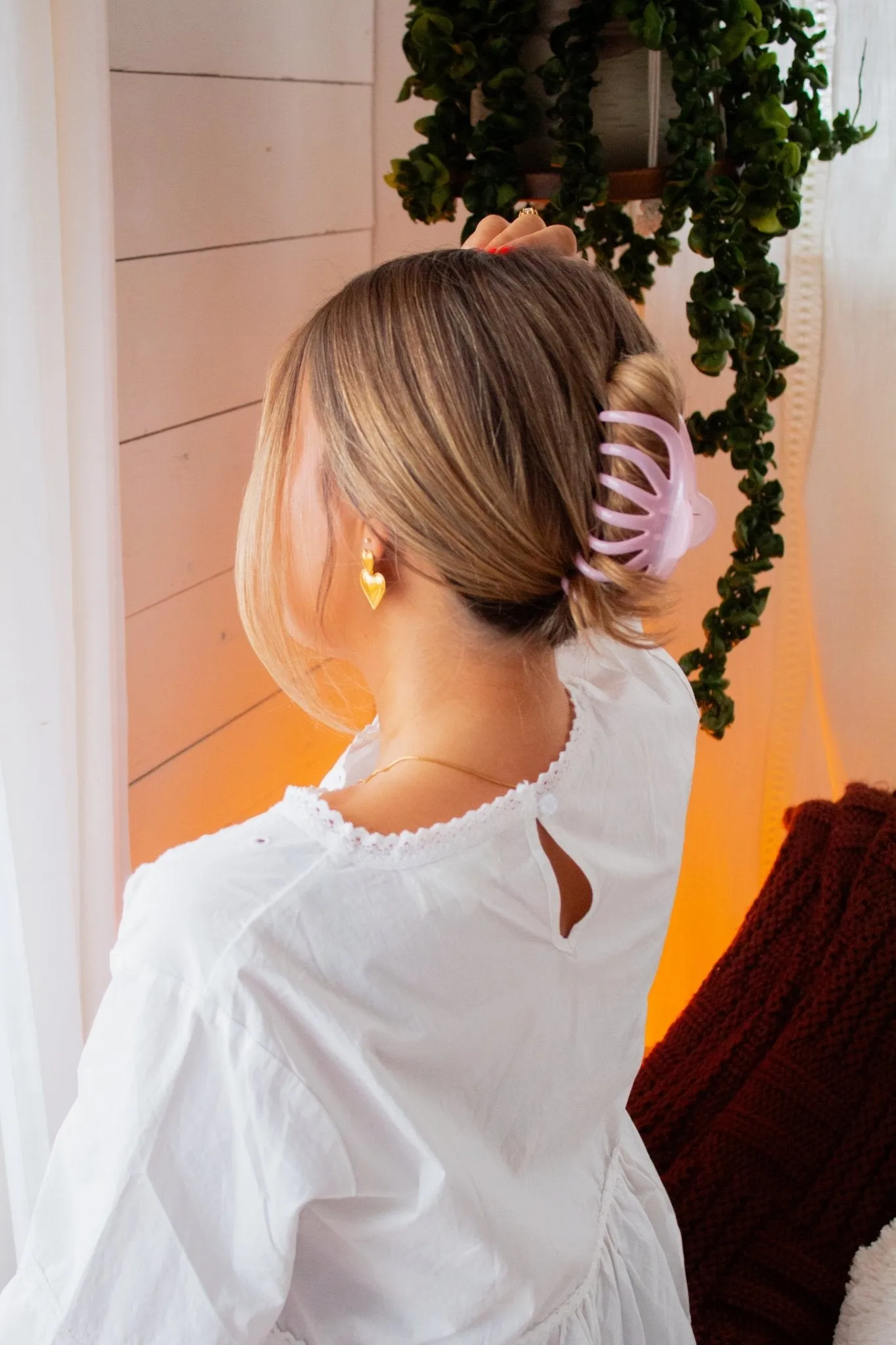 Clear Blush Claw Clip Andi
