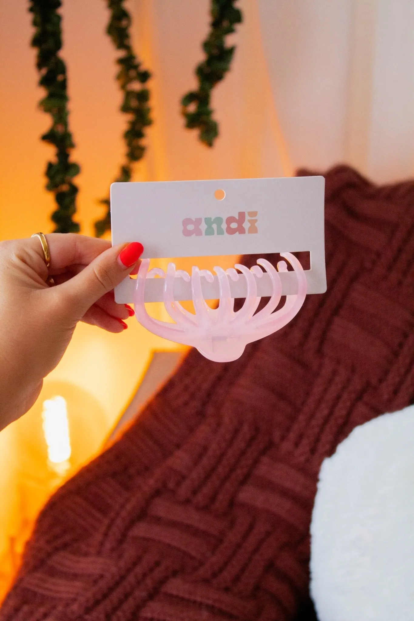 Clear Blush Claw Clip Andi