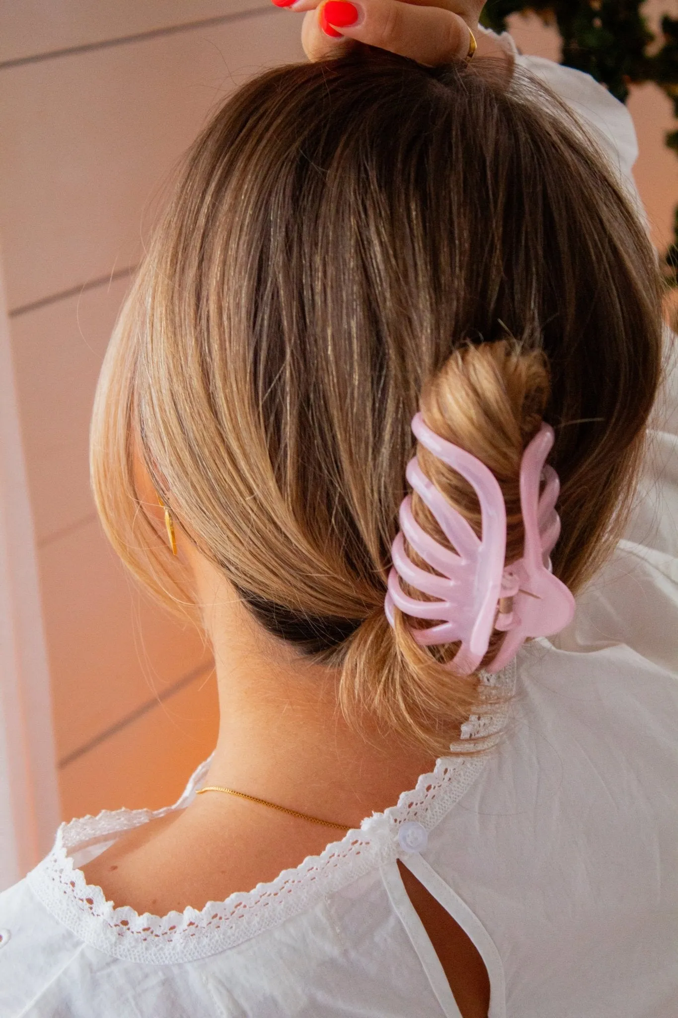 Clear Blush Claw Clip Andi