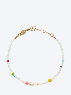 Confetti gem bracelet white shell
