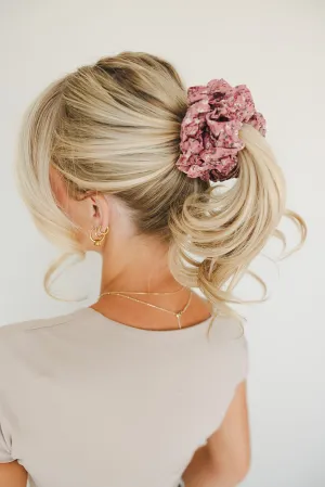 Cranberry Rose Jumbo Scrunchie Andi