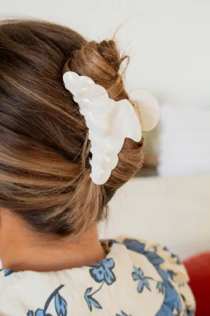 Cream Rippled Claw Clip Andi