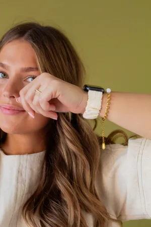 Cream Ruffle Scrunchie Watch Band Andi